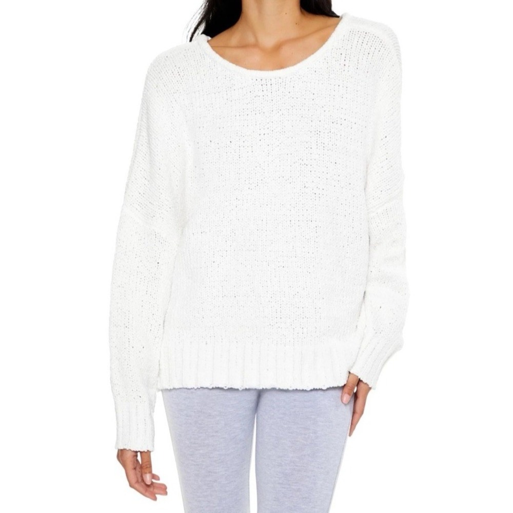 Forever 21 Women's Crossover Tie-Back Sweater White Large- Knit - NEW